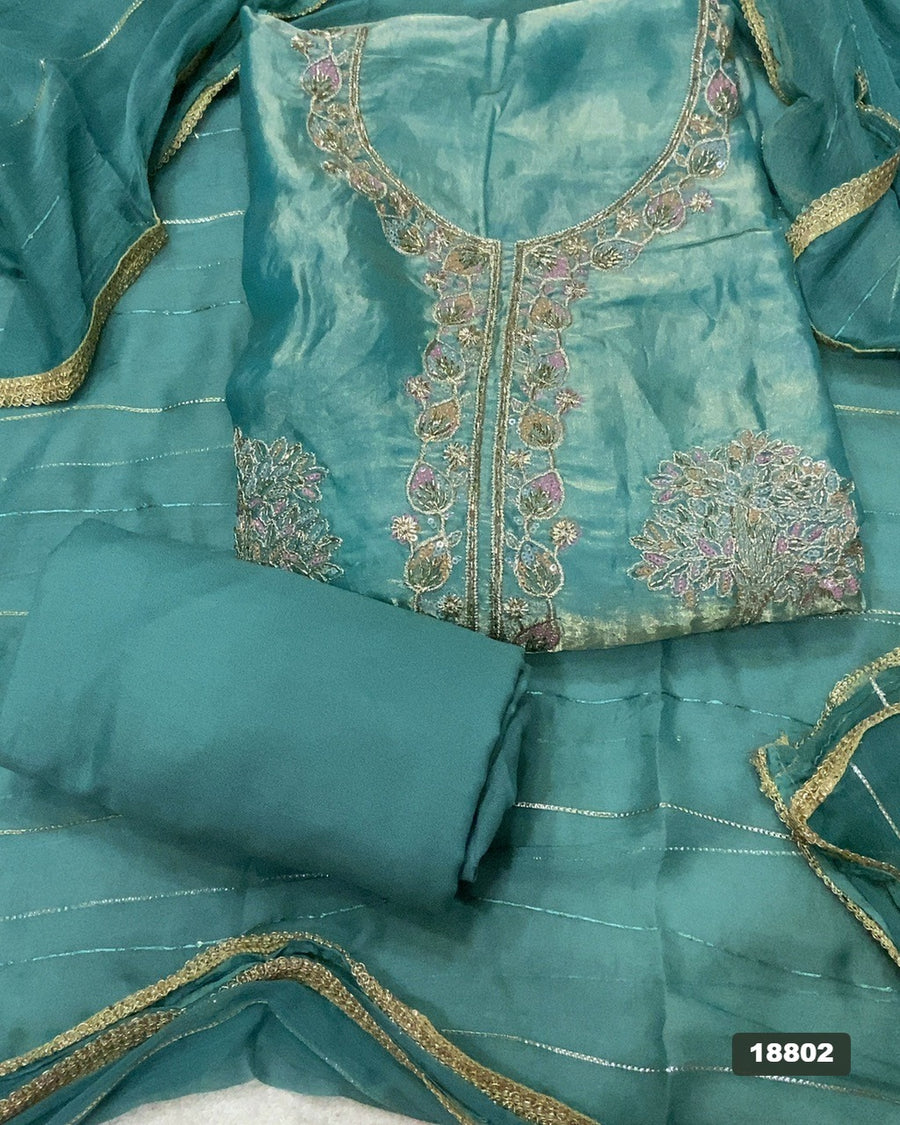 Silk Embroidery Suit Set