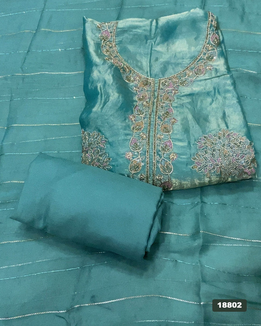 Silk Embroidery Suit Set