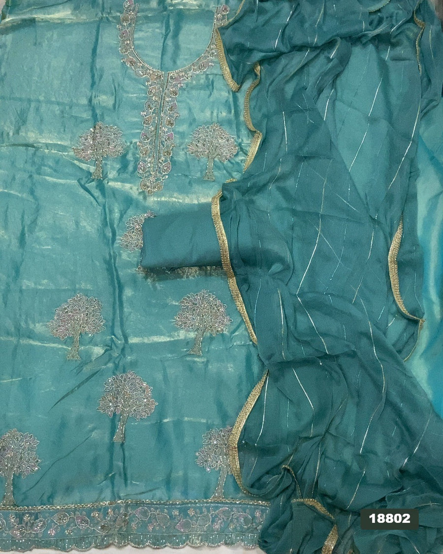 Silk Embroidery Suit Set