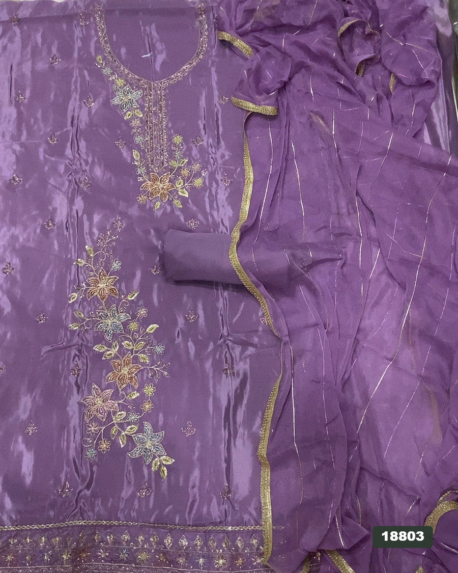 Silk Embroidery Suit Set