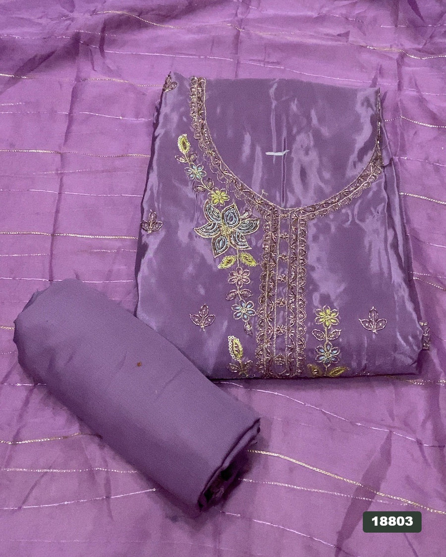 Silk Embroidery Suit Set
