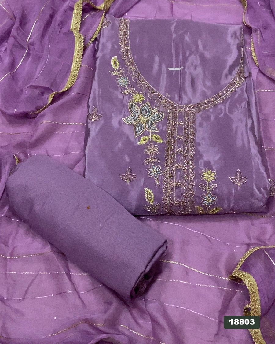 Silk Embroidery Suit Set