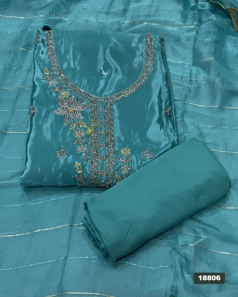 Silk Embroidery Suit Set