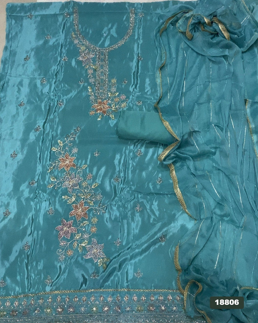 Silk Embroidery Suit Set