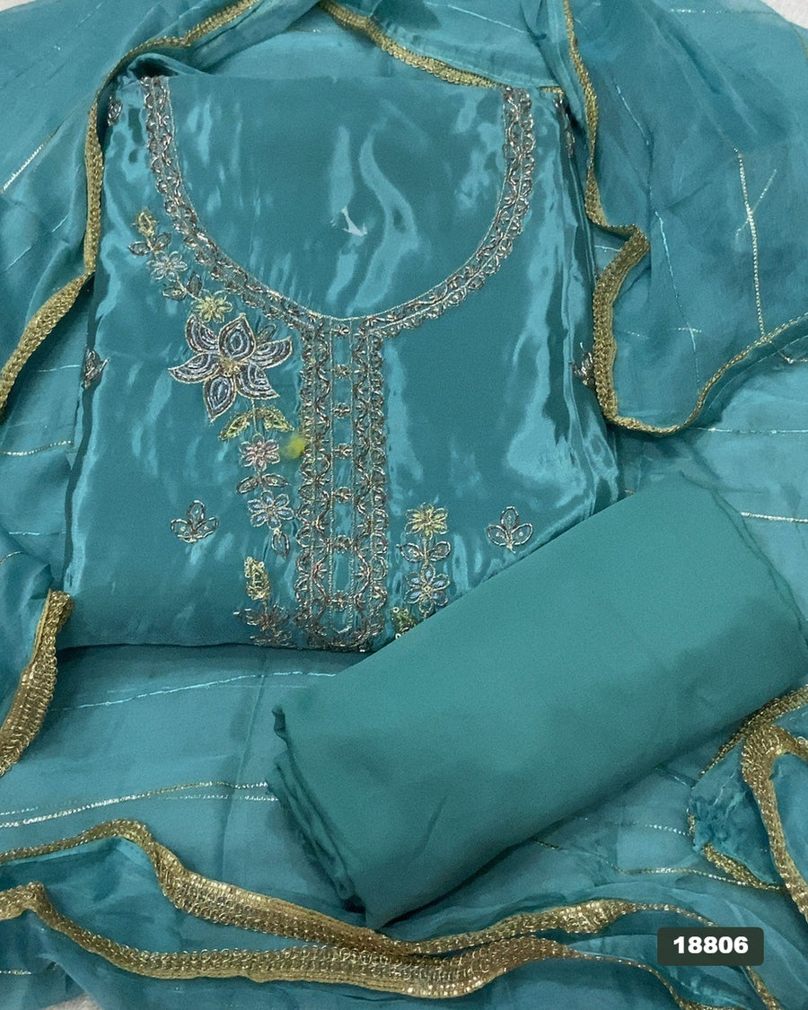 Silk Embroidery Suit Set