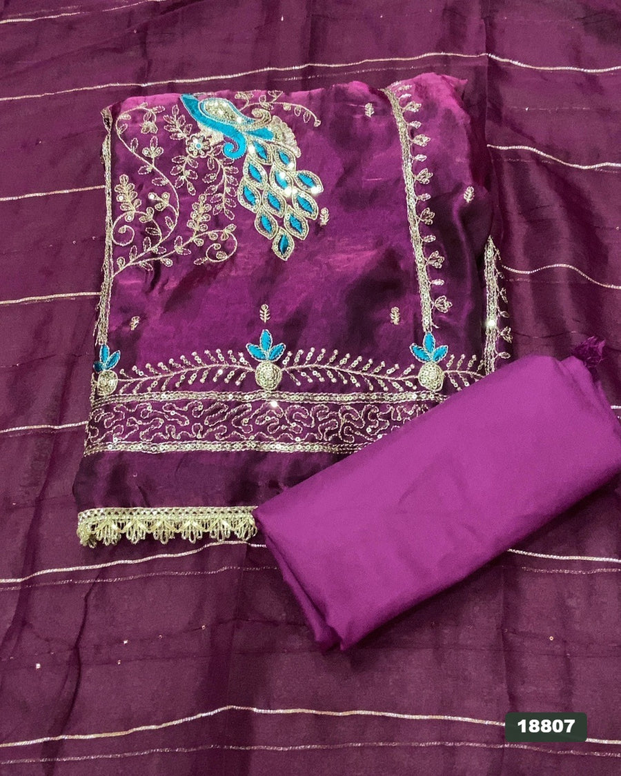 Silk Embroidery Suit Set