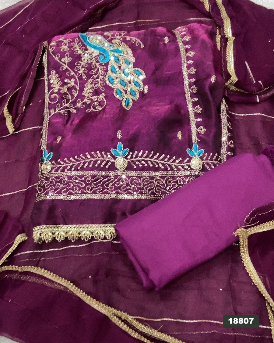 Silk Embroidery Suit Set