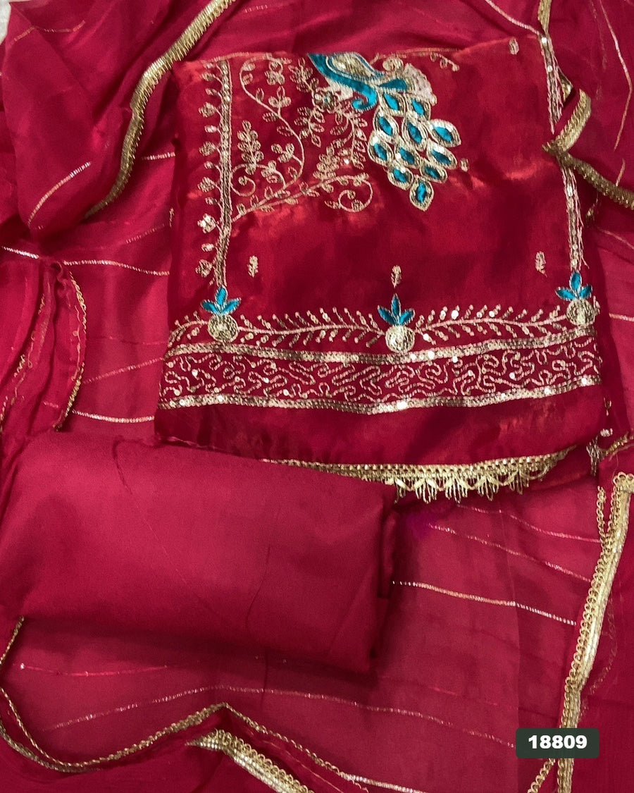 Silk Embroidery Suit Set