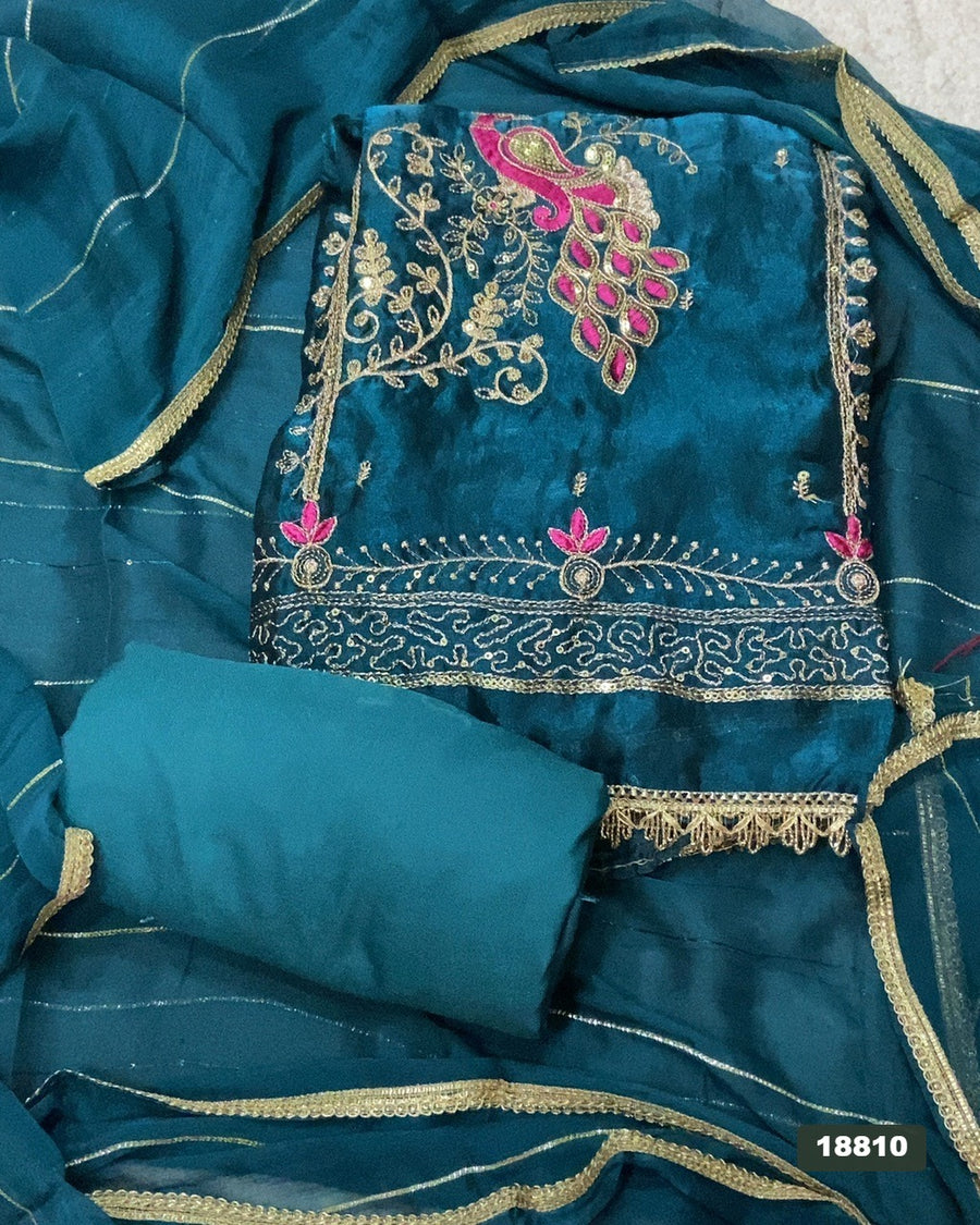 Silk Embroidery Suit Set