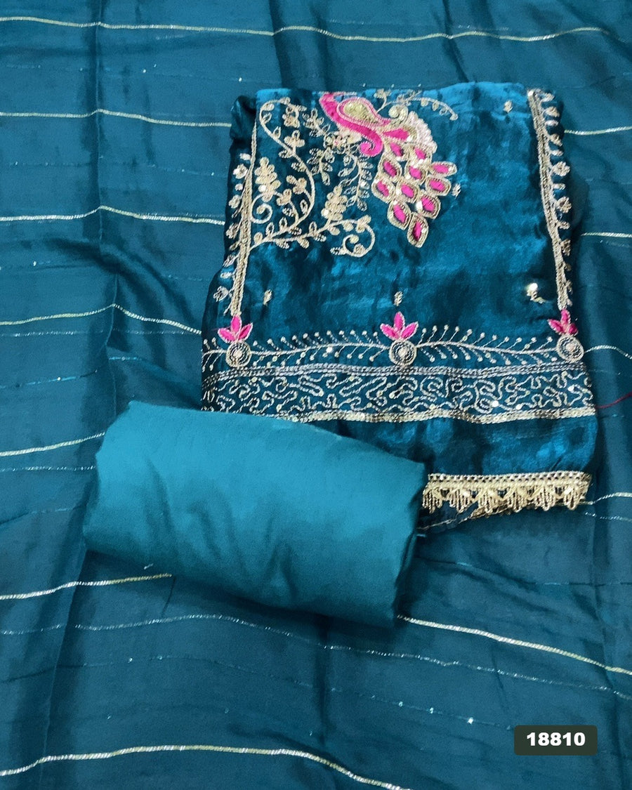 Silk Embroidery Suit Set
