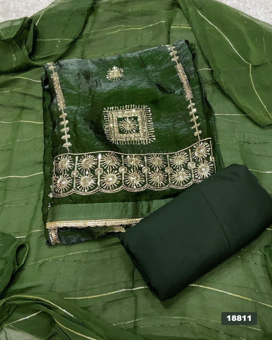 Silk Embroidery Suit Set