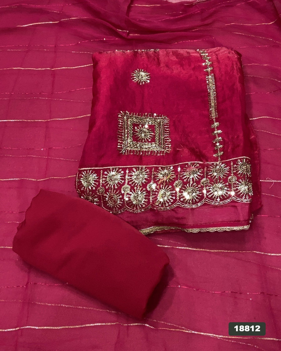 Silk Embroidery Suit Set