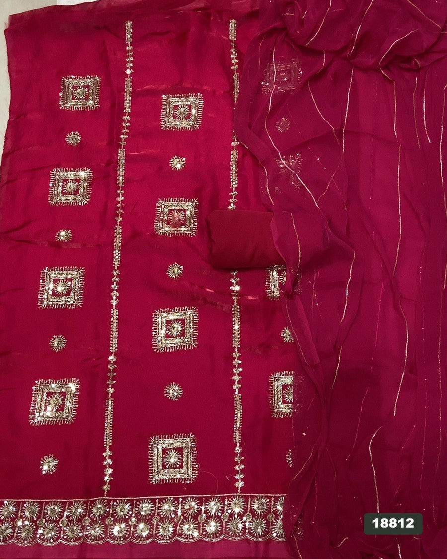 Silk Embroidery Suit Set