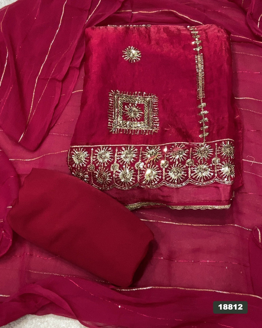 Silk Embroidery Suit Set