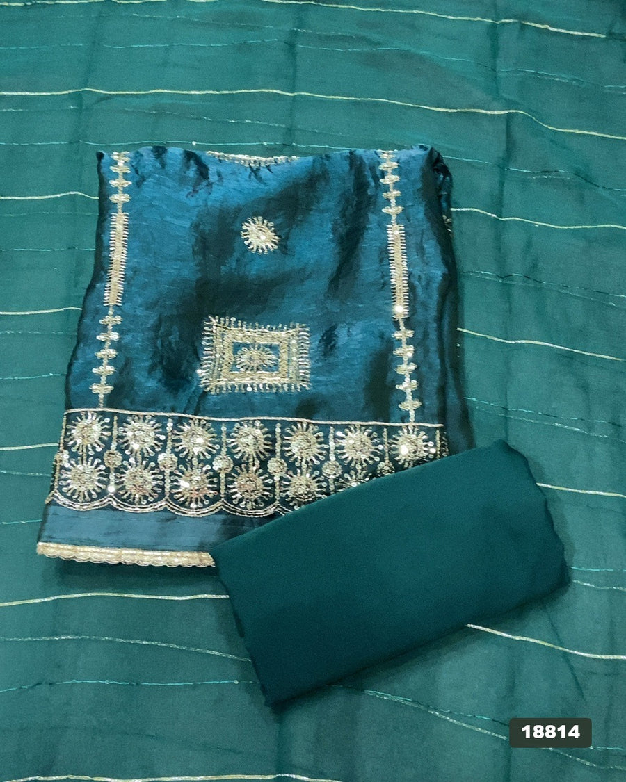 Silk Embroidery Suit Set