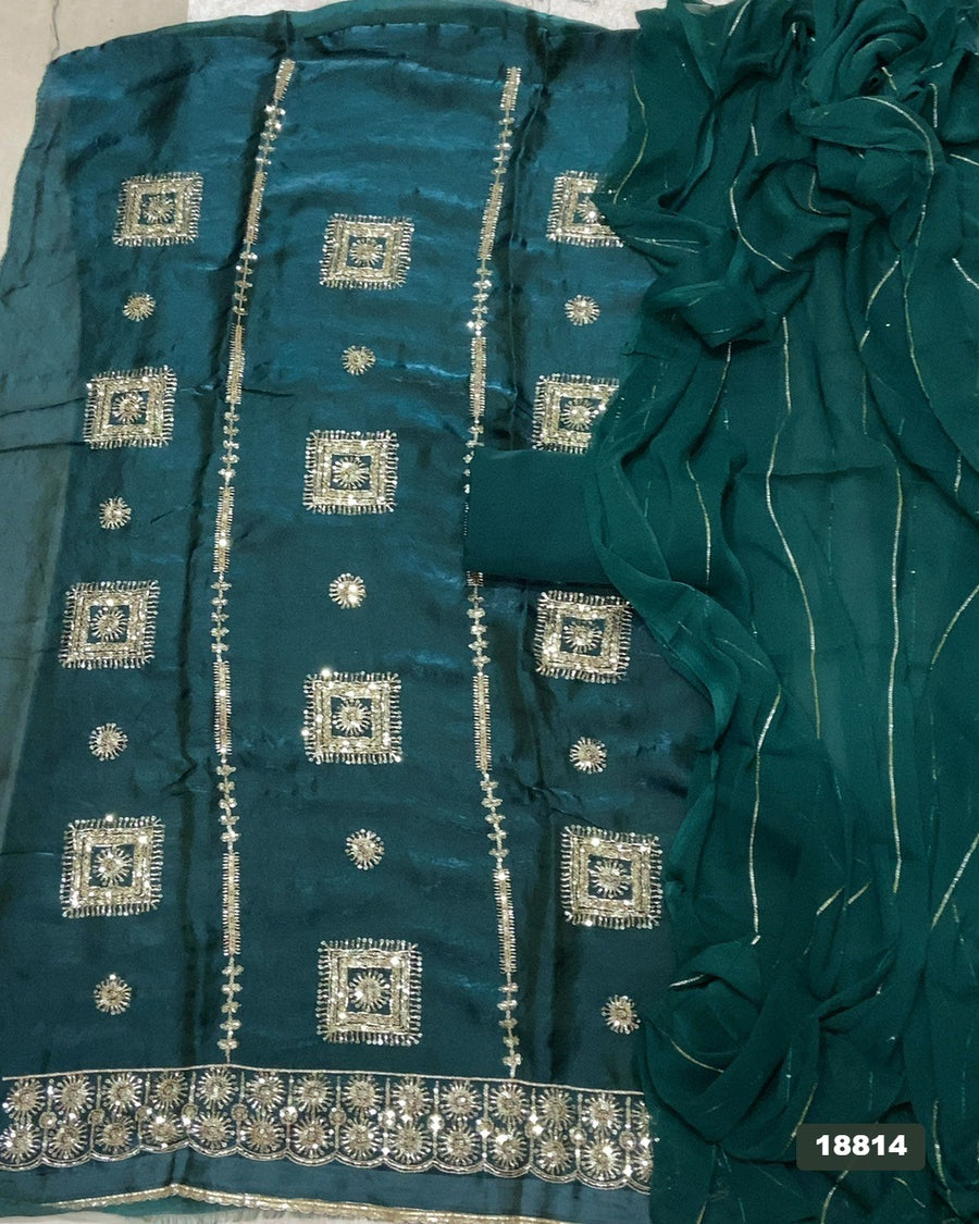 Silk Embroidery Suit Set