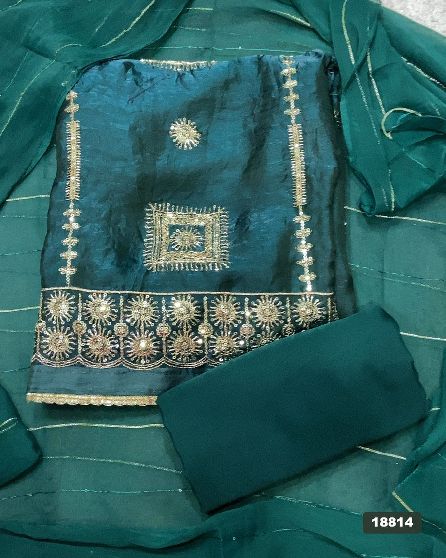 Silk Embroidery Suit Set
