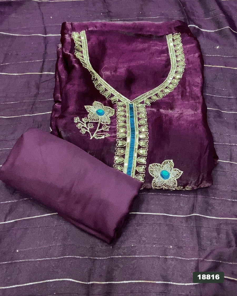 Silk Embroidery Suit Set