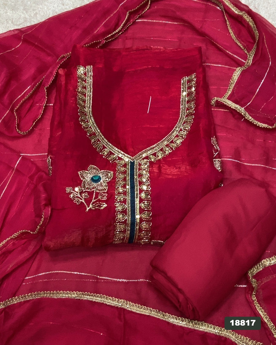 Silk Embroidery Suit Set