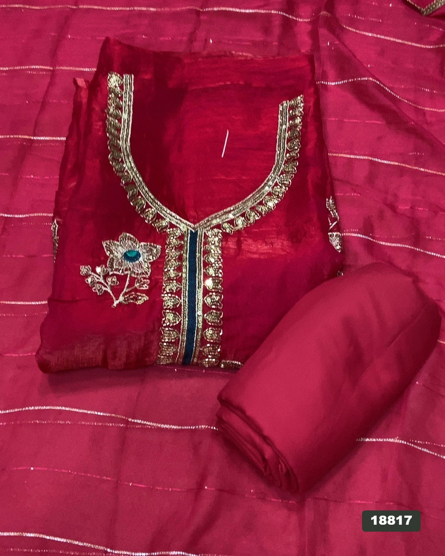 Silk Embroidery Suit Set