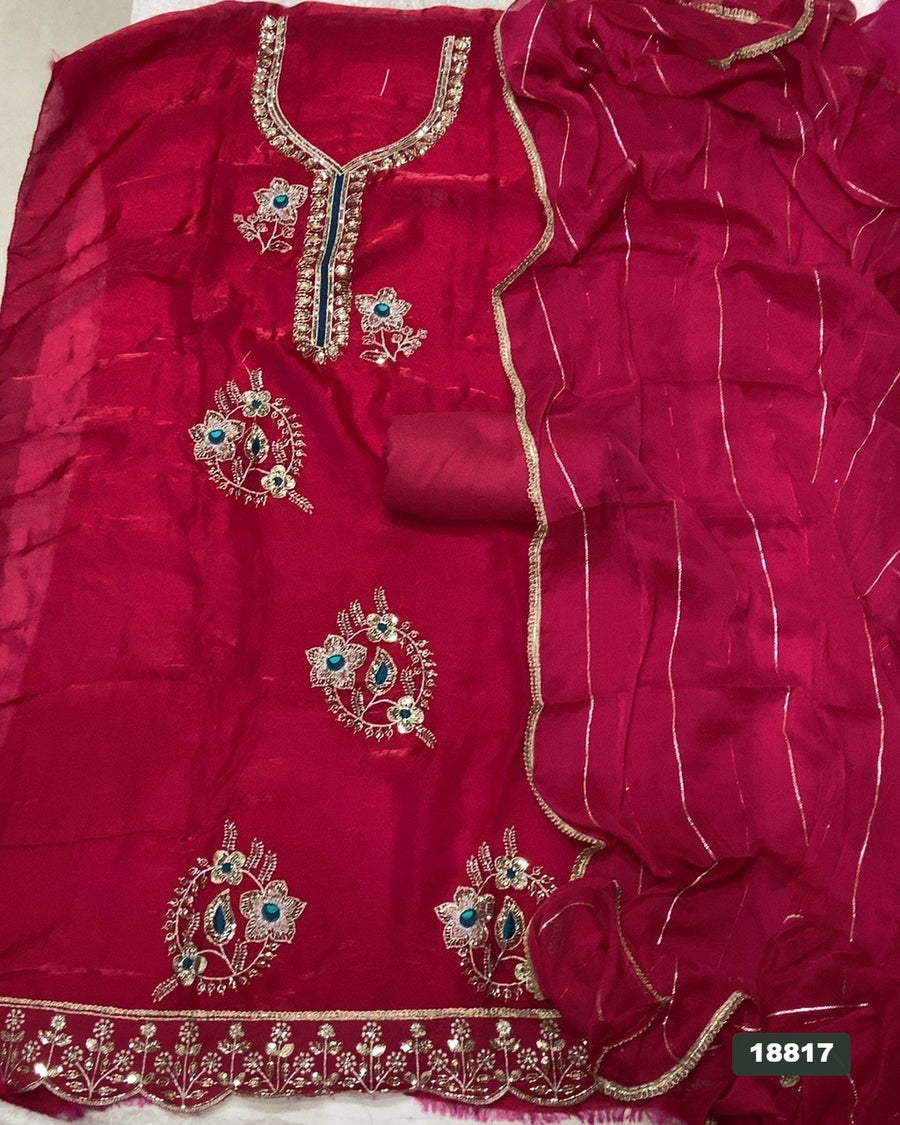 Silk Embroidery Suit Set
