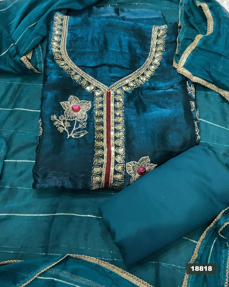 Silk Embroidery Suit Set
