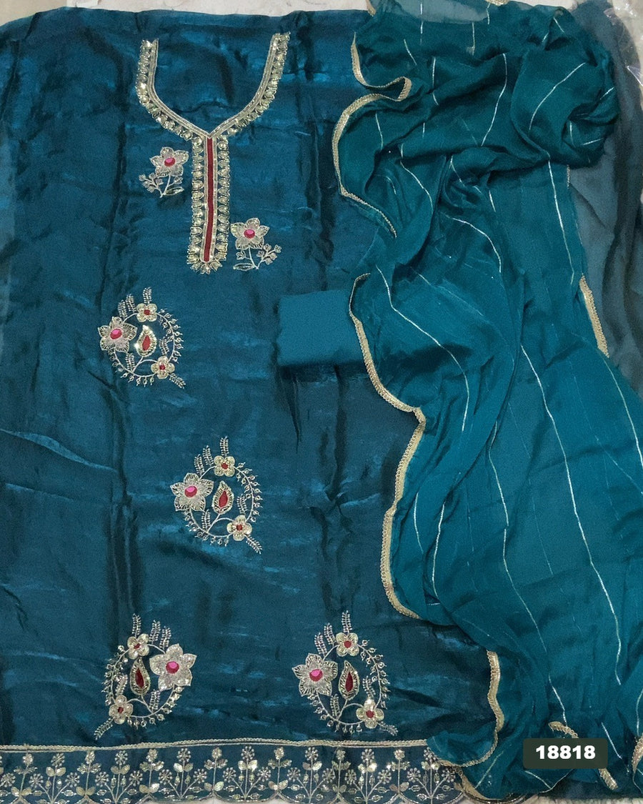 Silk Embroidery Suit Set