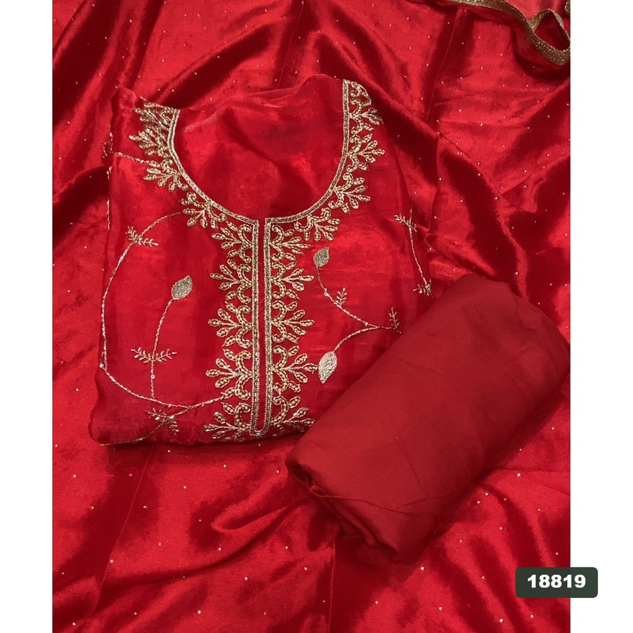 Shimmer Silk Embroidery Suit Set