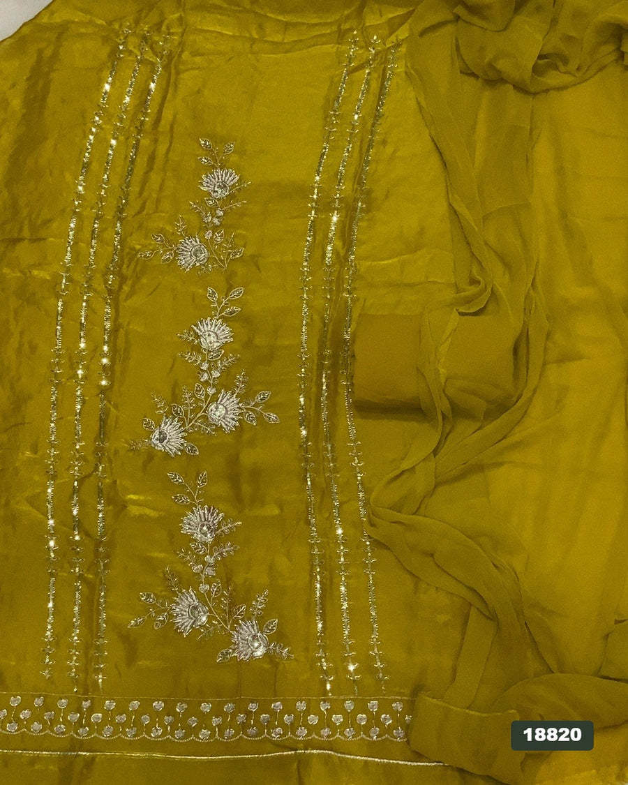 Silk Embroidery Suit Set