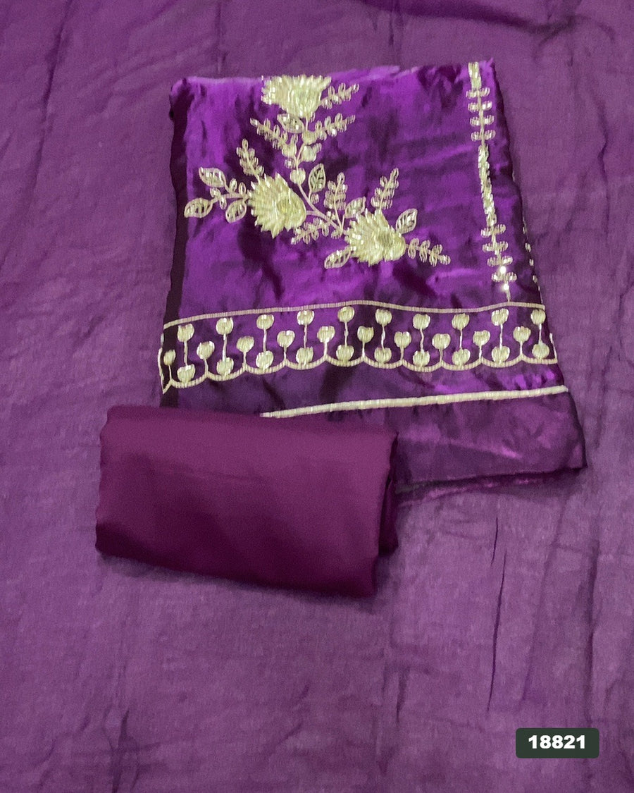 Silk Embroidery Suit Set