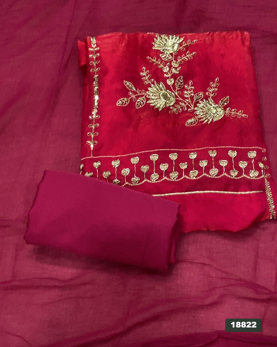 Silk Embroidery Suit Set