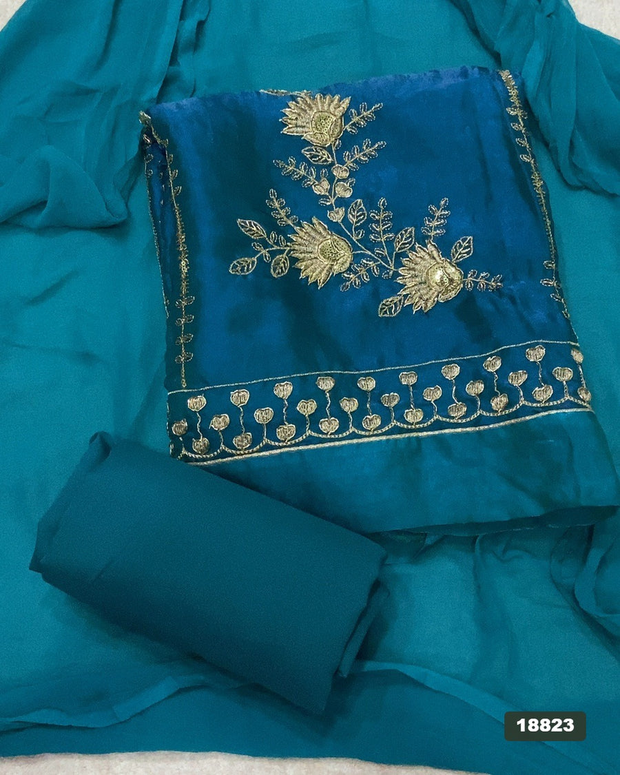 Silk Embroidery Suit Set