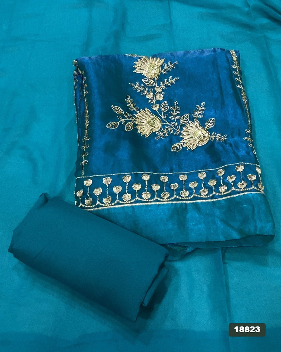 Silk Embroidery Suit Set