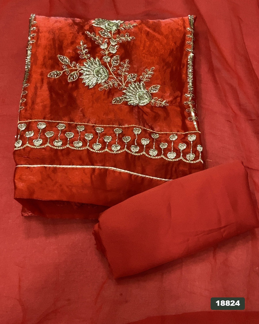 Silk Embroidery Suit Set