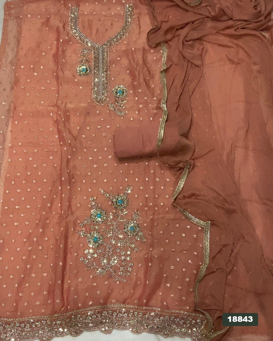 Silk Embroidery Suit Set