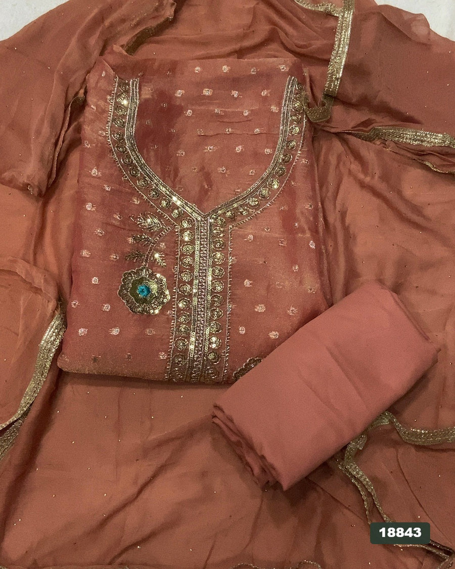 Silk Embroidery Suit Set