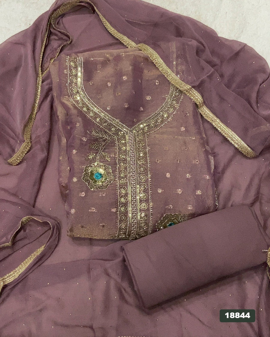 Silk Embroidery Suit Set