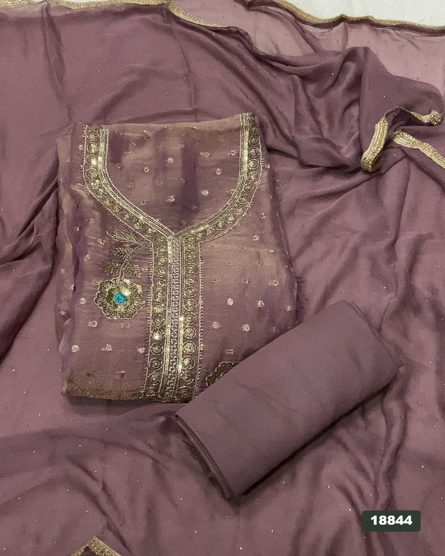 Silk Embroidery Suit Set