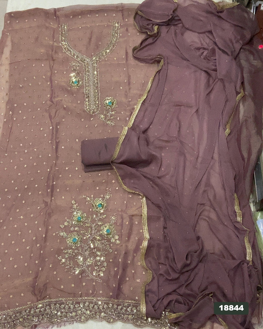 Silk Embroidery Suit Set