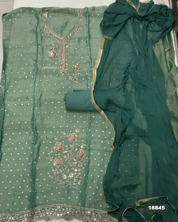 Silk Embroidery Suit Set