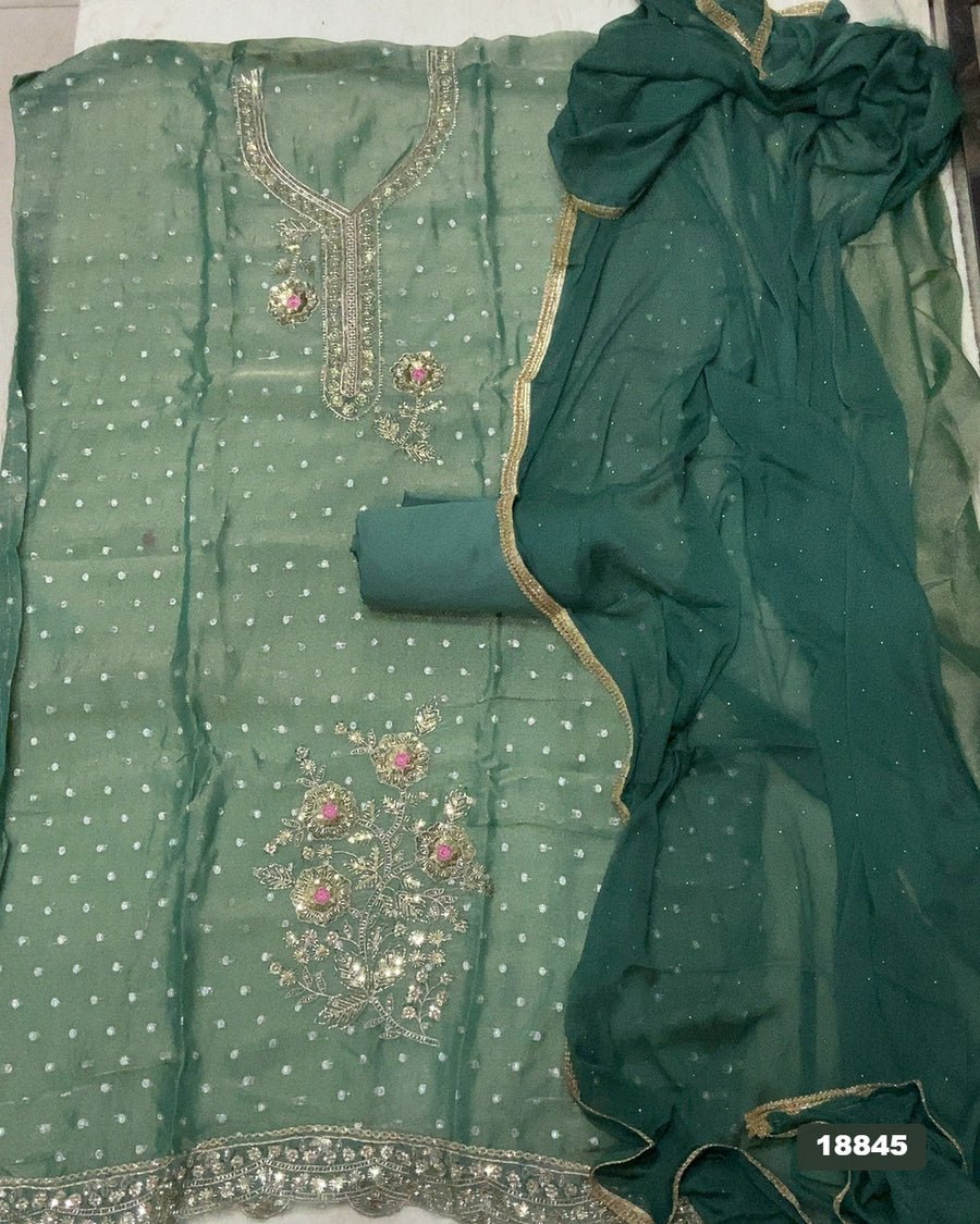 Silk Embroidery Suit Set