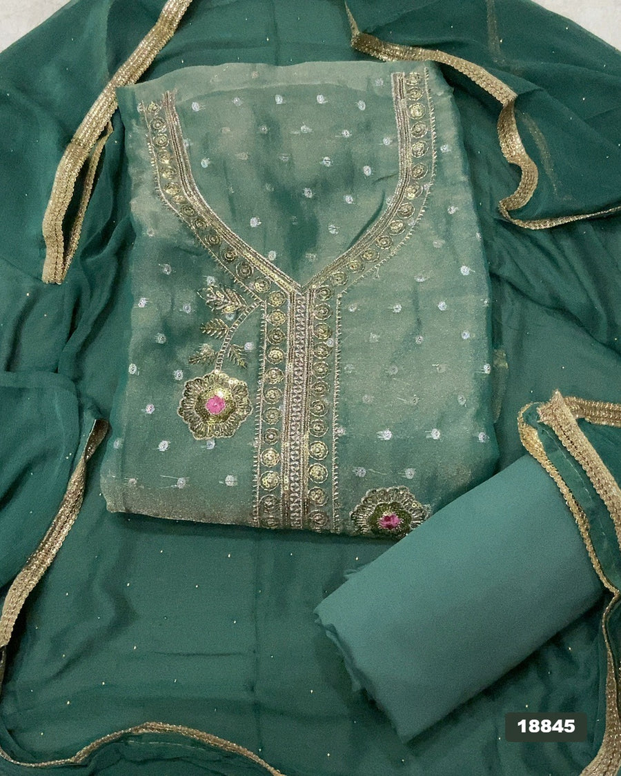Silk Embroidery Suit Set