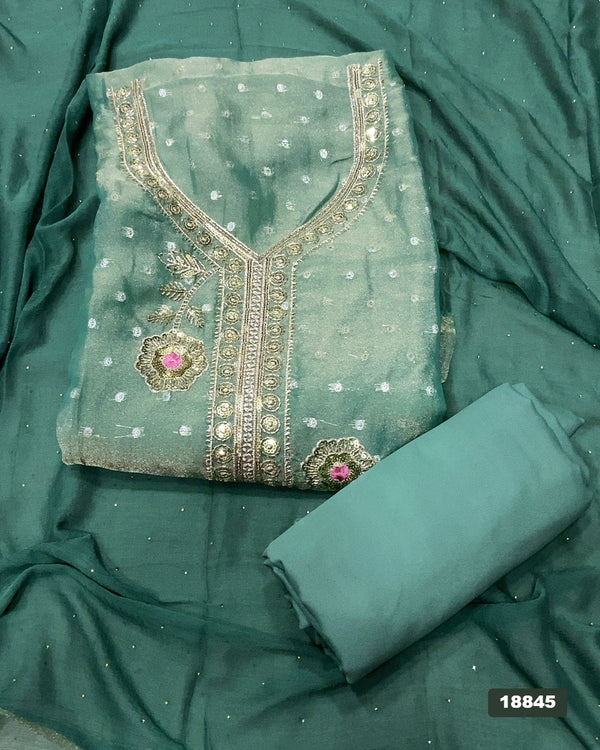 Silk Embroidery Suit Set