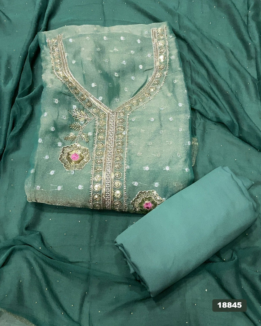 Silk Embroidery Suit Set