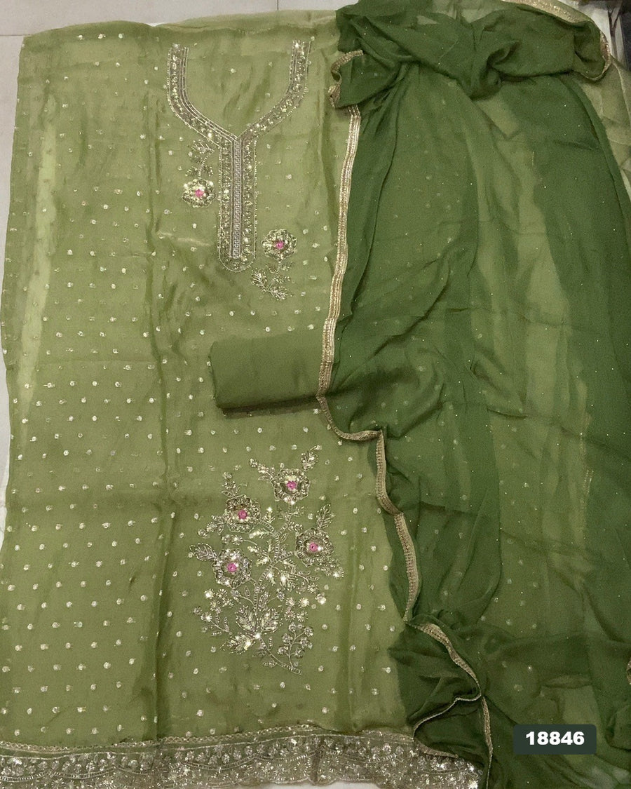 Silk Embroidery Suit Set