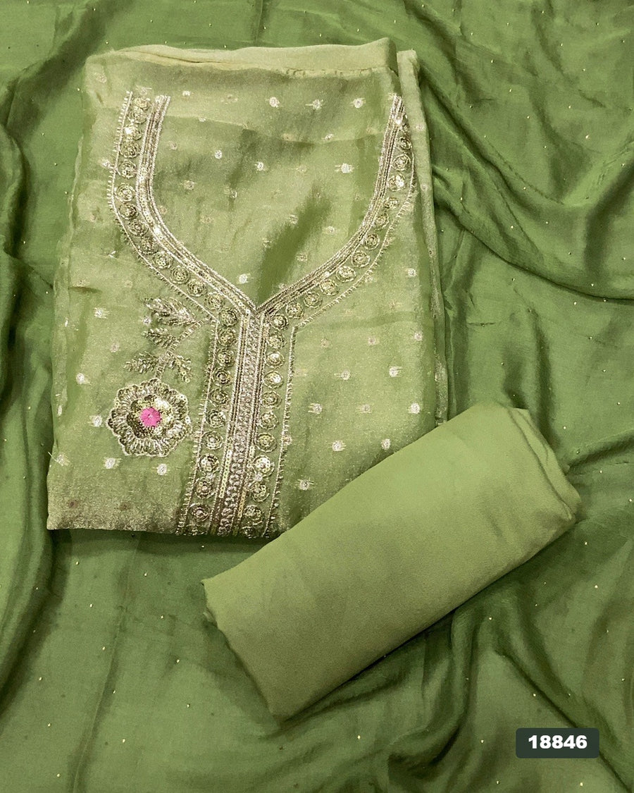 Silk Embroidery Suit Set