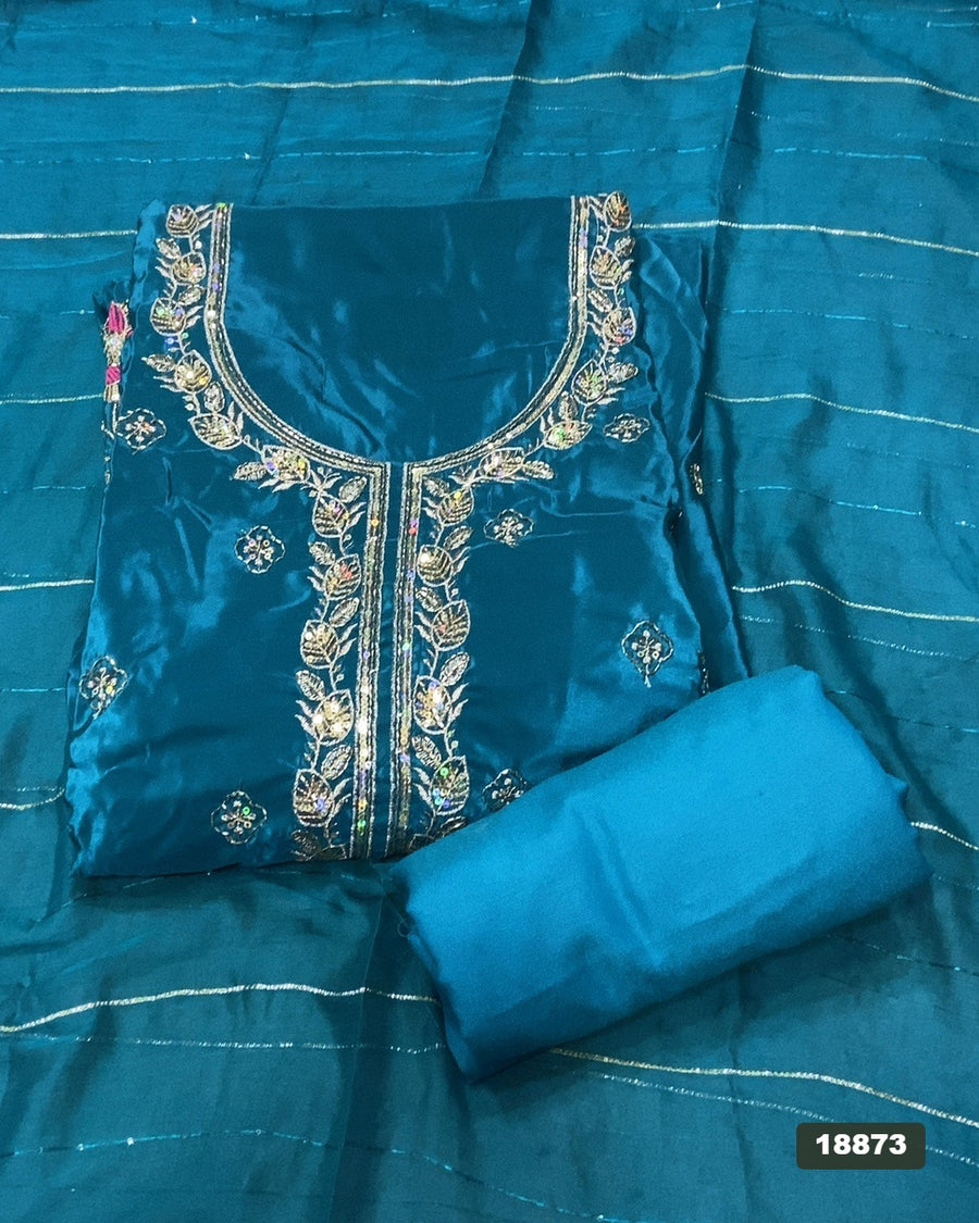 Silk Embroidery Suit Set