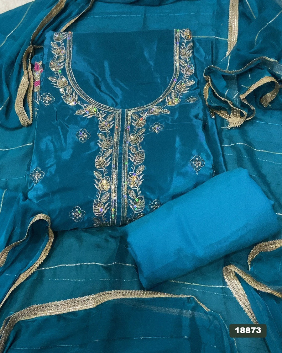 Silk Embroidery Suit Set