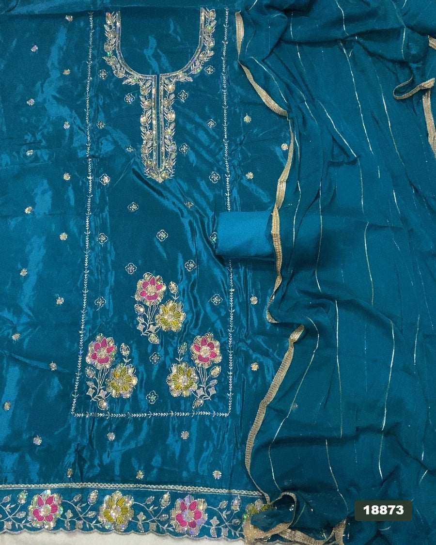 Silk Embroidery Suit Set