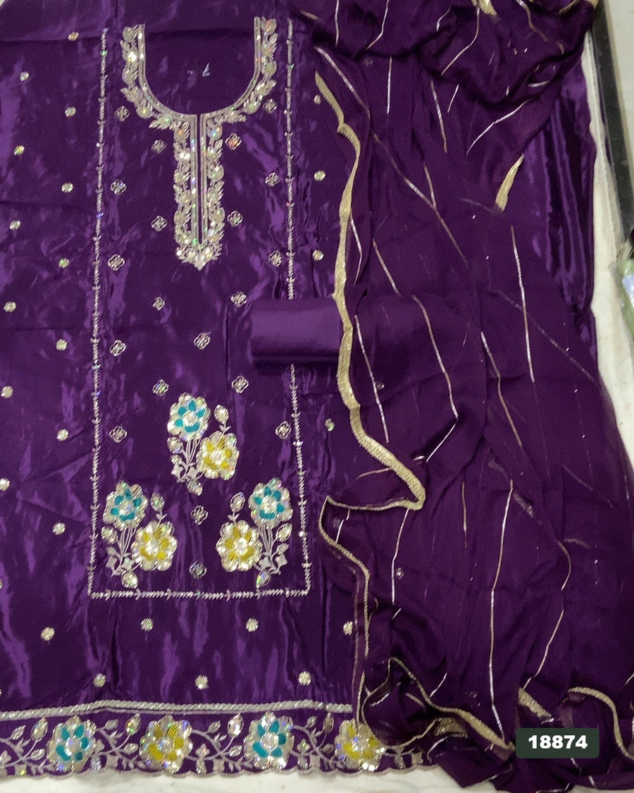 Silk Embroidery Suit Set